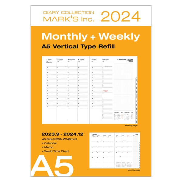  Mark's Weekly Planner 2024 - Academic (Sept 2023 Start) - A5  - Mountain Orange