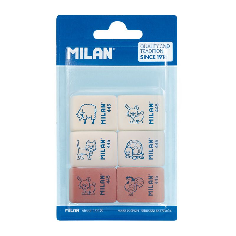 MILAN 6 Synthetic Erasers 445 - The Journal Shop