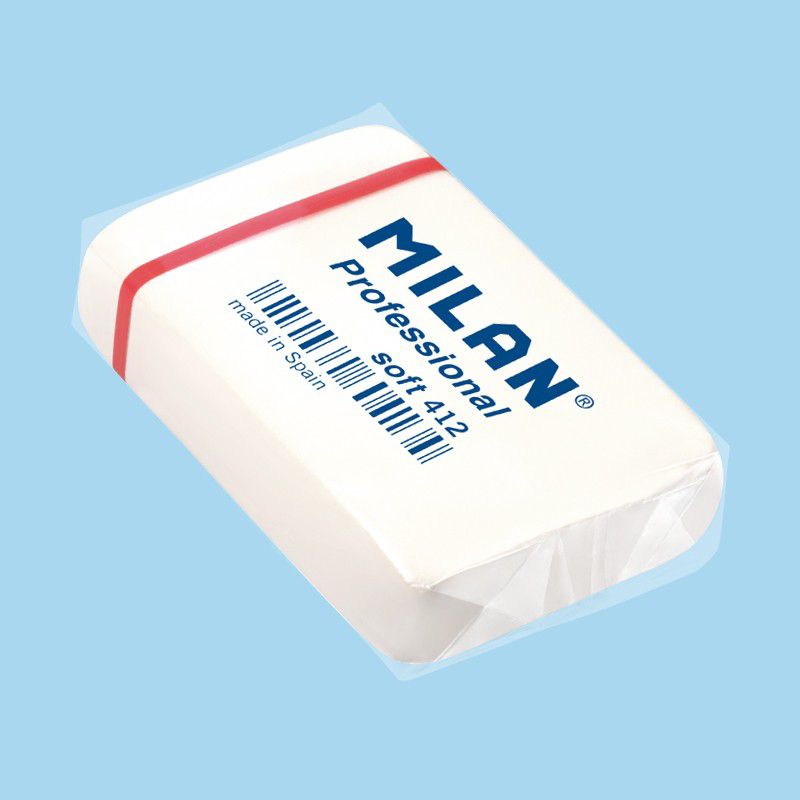 MILAN Professional Soft 412 White Erasers [Pack of 2] - The Journal Shop