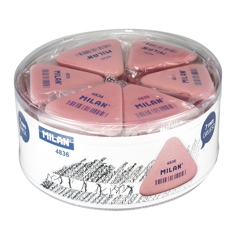 MILAN Triangular Eraser 4836 [Can of 36 Erasers] - The Journal Shop