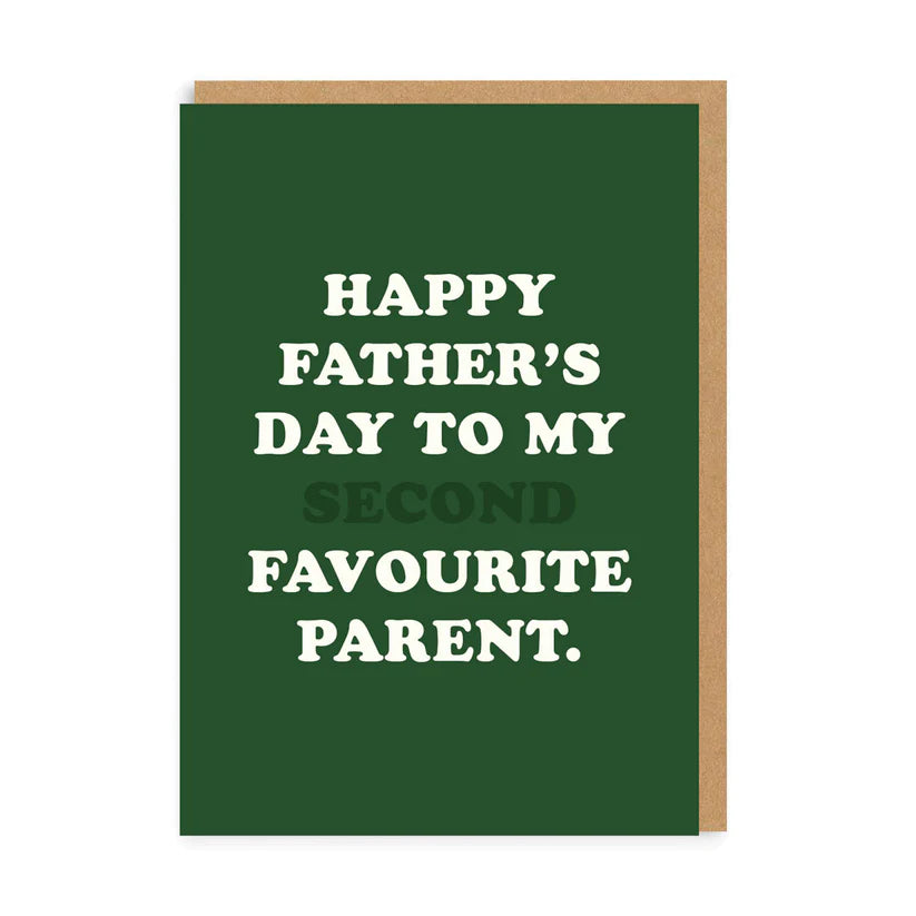 Ohh Deer 'Happy Father's Day To My Second Favourite Parent' Greeting Card - The Journal Shop