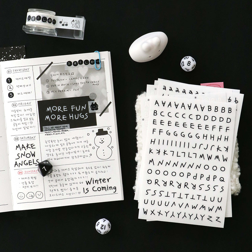 Iconic Doodle Alphabet Sticker Pack (6 Sheets) - The Journal Shop