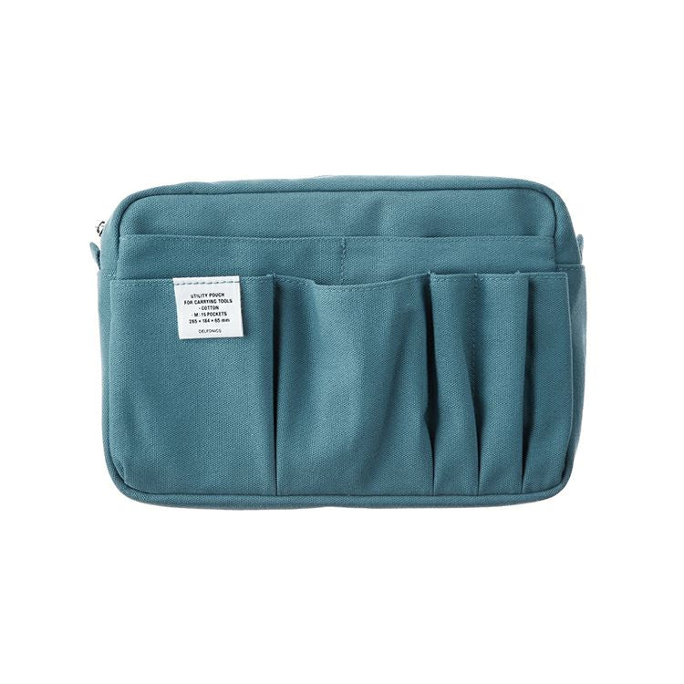 Sky Blue Delfonics Inner Carrying Utility Pouch M showcasing its durable cotton canvas material.
