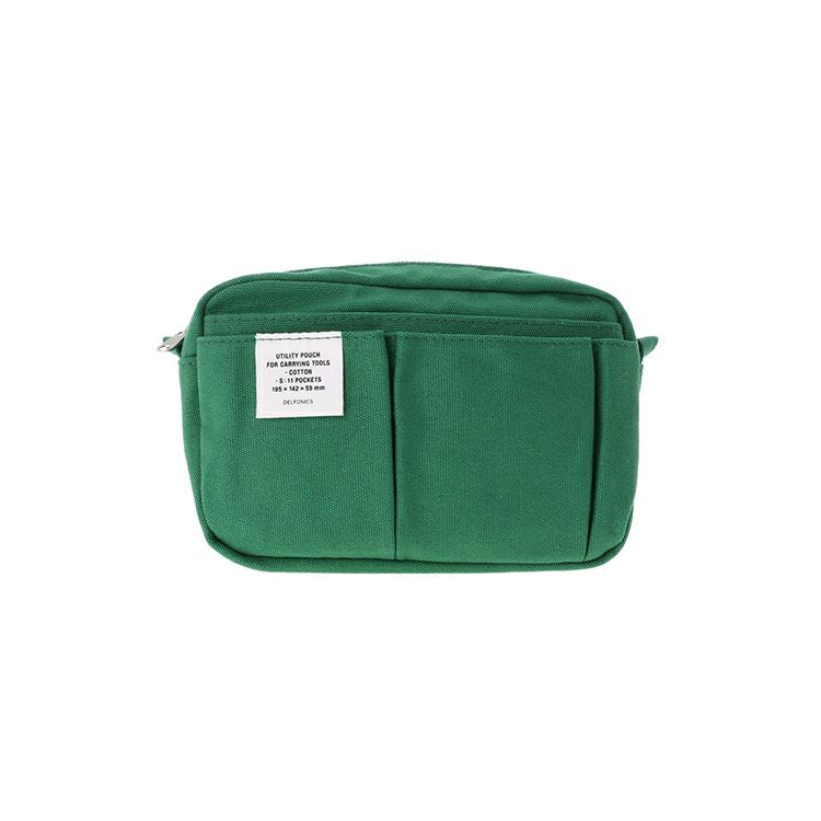 Green Delfonics Inner Carrying Utility Pouch S as a functional bag-in-bag organiser.
