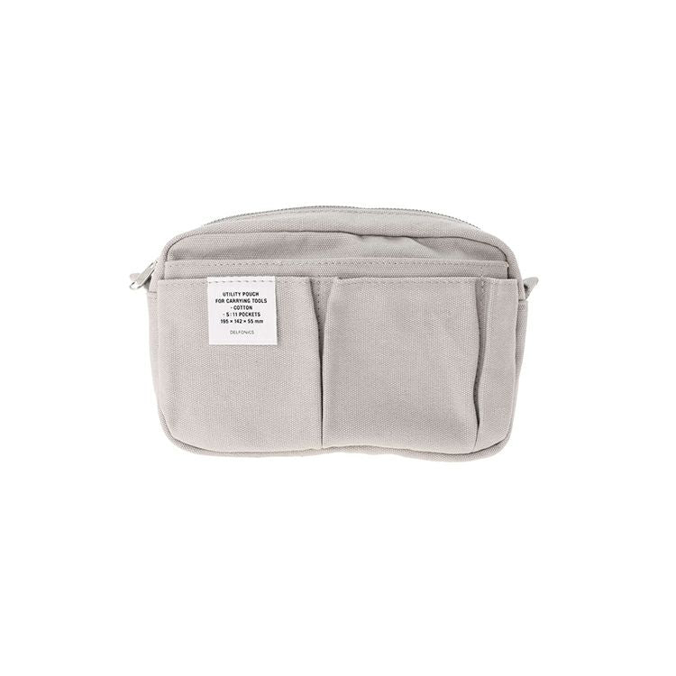 Light Grey Delfonics Inner Carrying Utility Pouch S with rear velcro-secured pocket.
