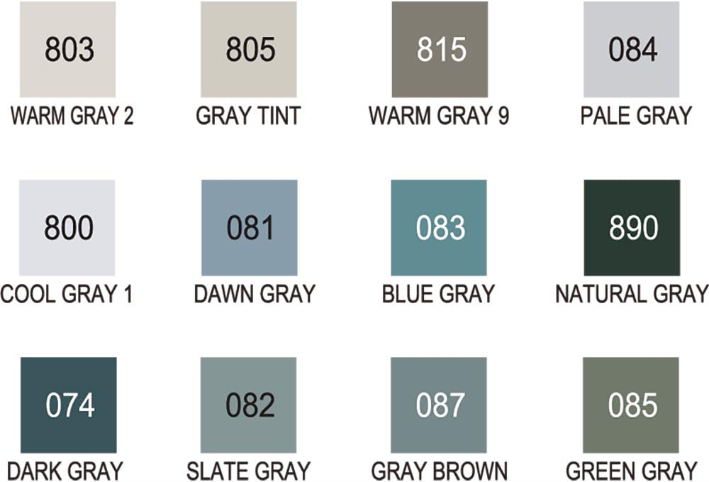 Grey colour set swatches