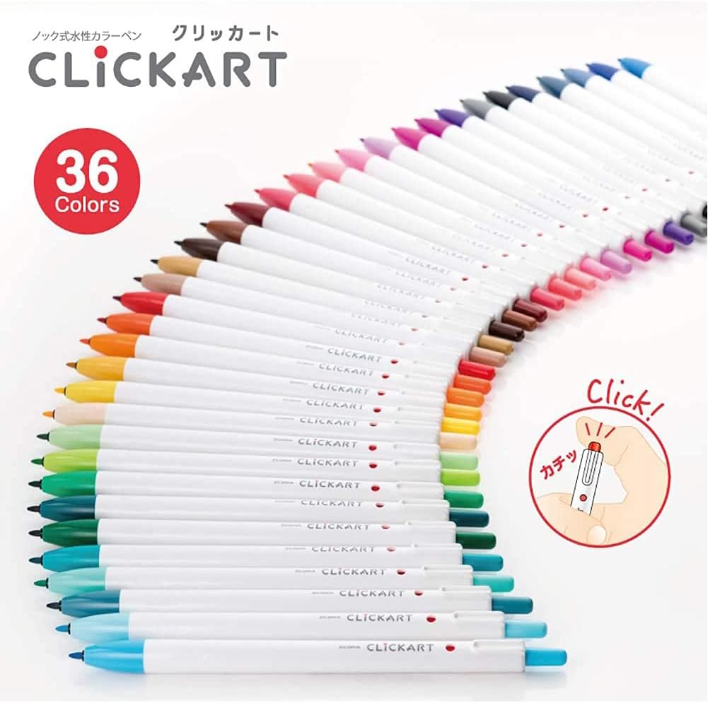 Zebra Clickart Marker Pens - Set of 36 Pens - The Journal Shop