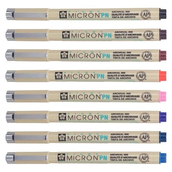 Sakura Pigma Micron PN, Set of 8 - Assorted Colours - The Journal Shop